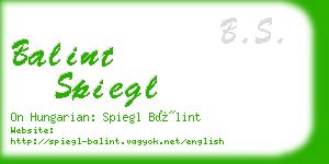 balint spiegl business card